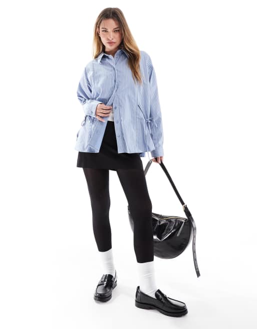 ASOS DESIGN – Długa koszula z wiązaniami po bokach i wzorem w paski, 2 z 4
