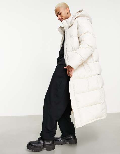 ASOS DESIGN – Długa kurtka puchowa w kolorze ecru - view 1