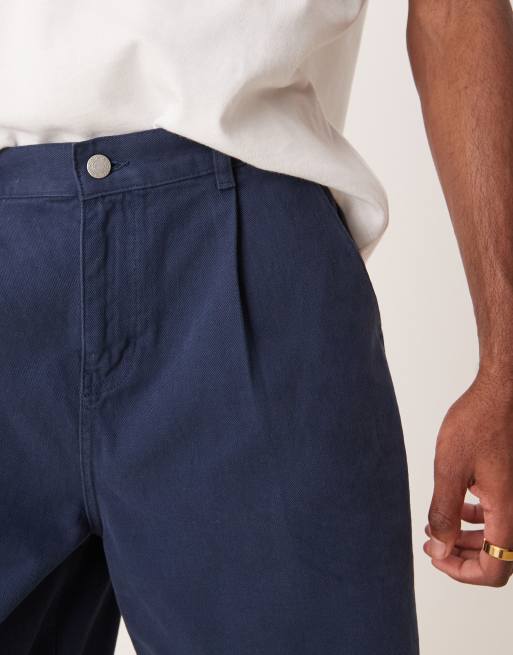 ASOS DESIGN – Długie granatowe szorty z zakładkami, 3 z 5