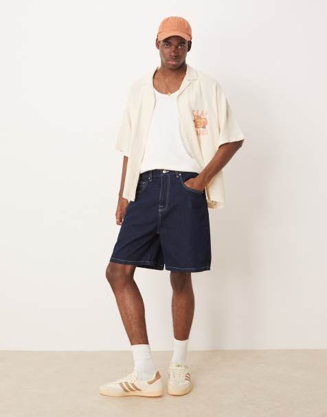 ASOS DESIGN standard length denim jort in indigo