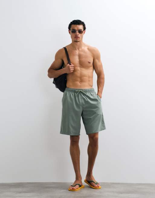 ASOS DESIGN długie szorty kąpielowe w zielonym kolorze, 2 z 5