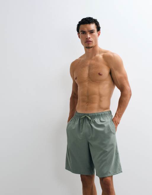 ASOS DESIGN długie szorty kąpielowe w zielonym kolorze, 4 z 5