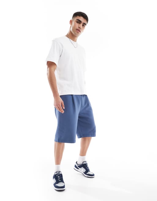 ASOS DESIGN – Długie szorty oversize w spranym niebieskim kolorze
