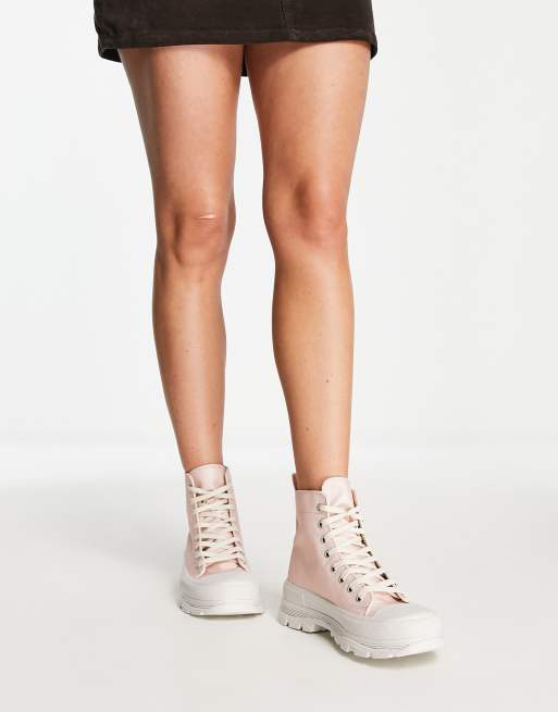 ASOS DESIGN Dulcie high-top canvas sneakers in pink