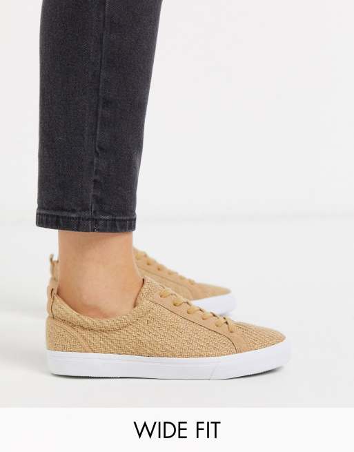 ASOS DESIGN - Dunn - Baskets pointure large à lacets fabrication naturelle