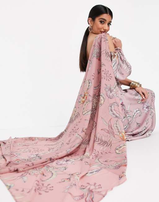 ASOS DESIGN – Lehenga – Set mit rosa Paisleymuster, 2 von 2