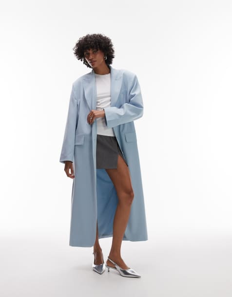 ASOS DESIGN – Duster-Blazer mit Longline-Schnitt in Blau - view 1