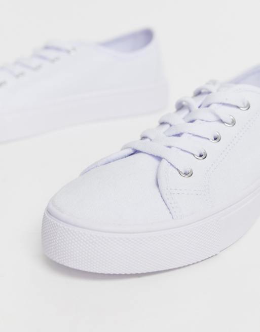 ASOS DESIGN Dusty lace up sneakers in white, 4 of 4