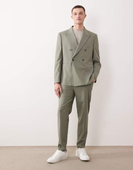 ASOS DESIGN – Dwurzędowa marynarka o regularnym kroju w szałwiowym kolorze, 2 z 5