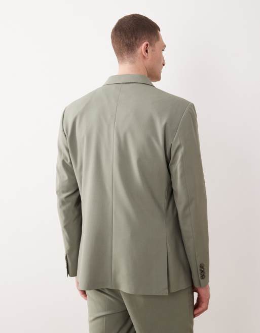 ASOS DESIGN – Dwurzędowa marynarka o regularnym kroju w szałwiowym kolorze, 5 z 5