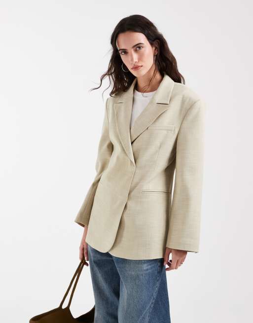 ASOS DESIGN – Dwurzędowa marynarka z imitacji lnu, 3 z 3