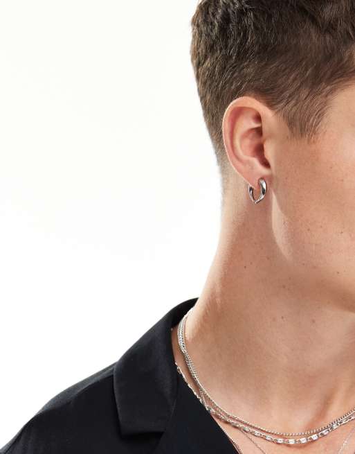 ASOS DESIGN – Dwustronny kolczyk ze stali nierdzewnej w odcieniu srebra, 4 z 4