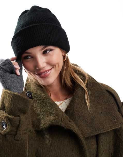 ASOS DESIGN – Dwuwarstwowa czarna czapka beanie z wywijanym brzegiem - view 1