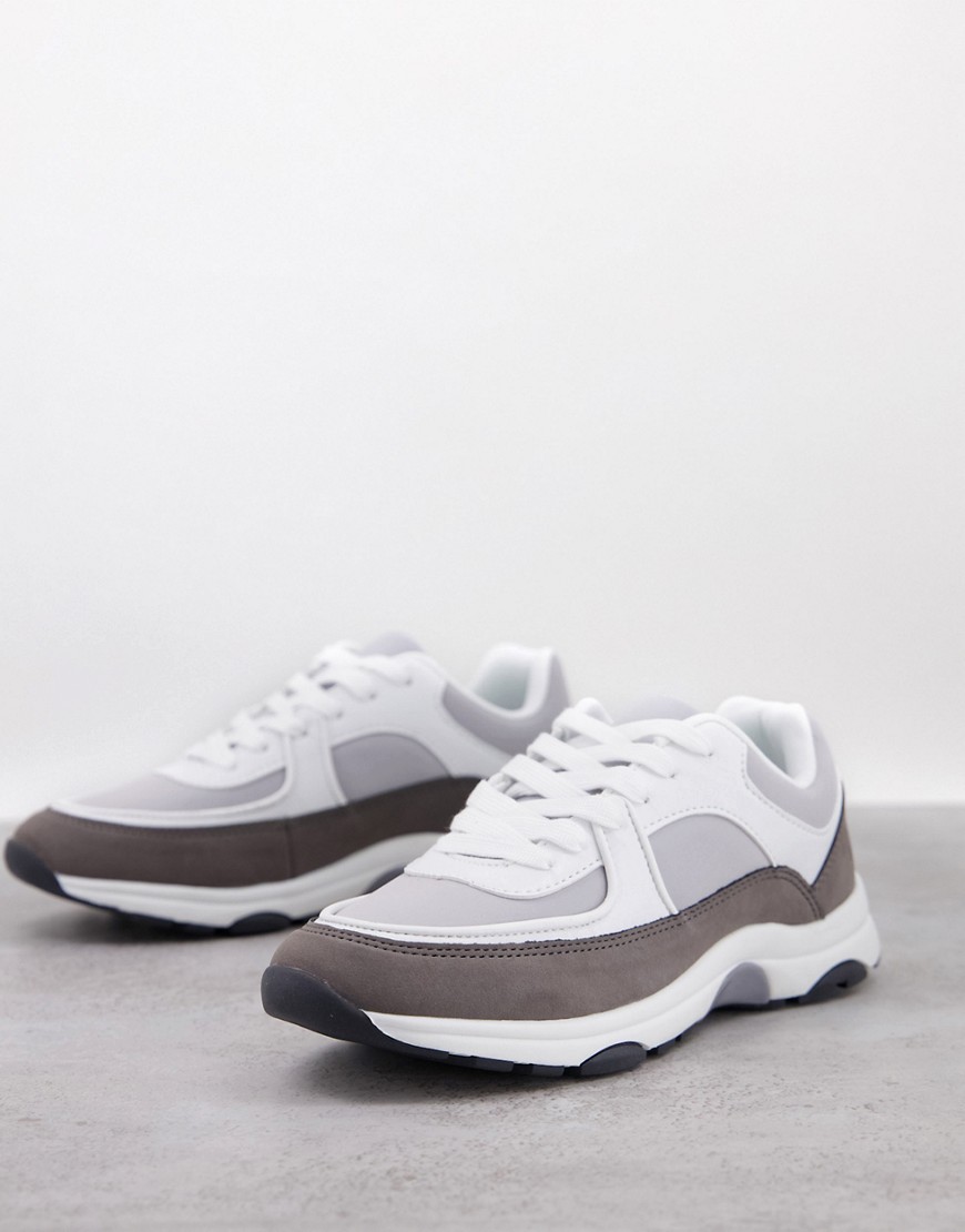 ASOS DESIGN Dyna runner sneakers in gray-Grey