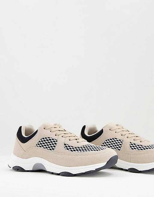  Trainers/Dyna runner trainers in taupe mesh mix 