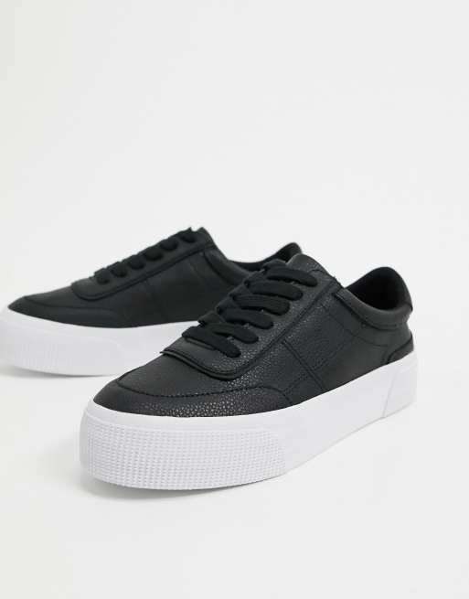 ​​​​​​​ASOS DESIGN – Dynamic – Robuste Leder-Sneaker in Schwarz