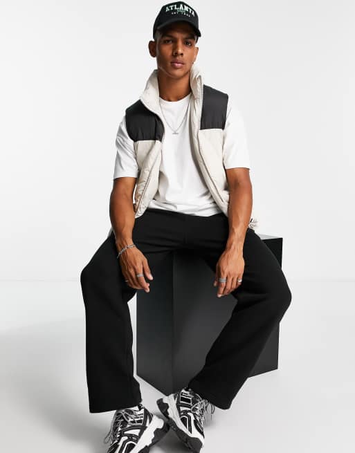 ASOS DESIGN - Dynevest i beige med komtrastfarvet bærestykke i sort, 3 af 4