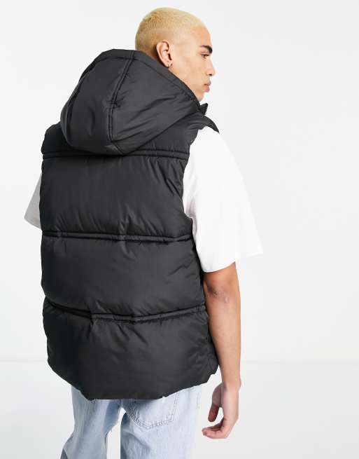 ASOS DESIGN - Dynevest med hætte i sort, 3 af 4