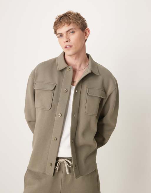 ASOS DESIGN – Dżersejowa kurtka oversize w kolorze khaki, część zestawu