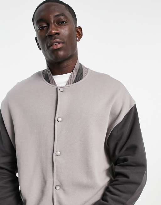 ASOS DESIGN – Dżersejowa kurtka oversize w stylu uniwersyteckim, z blokami kolorów 