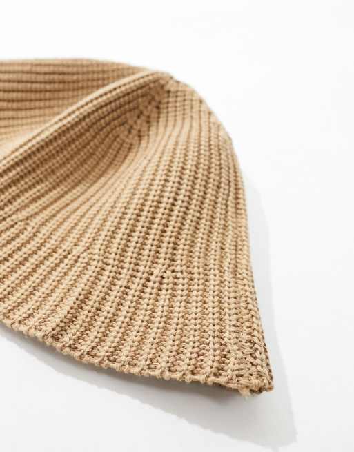ASOS DESIGN – Dzianinowy kapelusz typu bucket w brązowym kolorze, 4 z 4