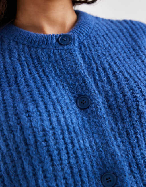 ASOS DESIGN dzianinowy podkoszulek w kobaltowym niebieskim, 3 z 4
