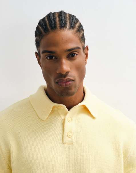 ASOS DESIGN dzianinowy sweter polo o luźnym kroju w kolorze maślanożółtym - view 1