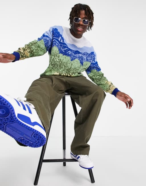 ASOS DESIGN – Dzianinowy sweter z grafiką Van Gogha z drzewem oliwnym, 4 z 4