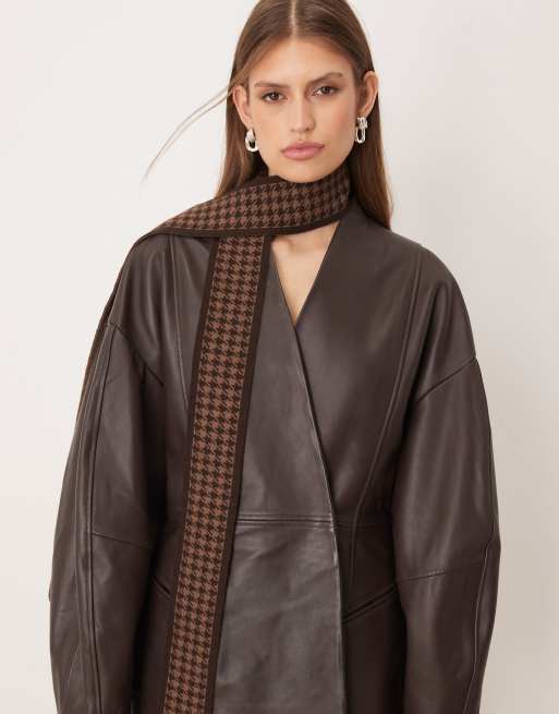 ASOS DESIGN – Dzianinowy, wąski szalik w pepitkę, 2 z 3