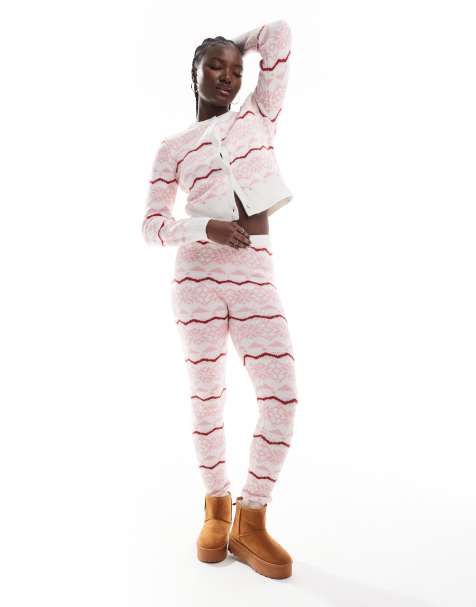 ASOS DESIGN – Dzianinowy zestaw z kardiganem i legginsami w skandynawski wzór - view 1