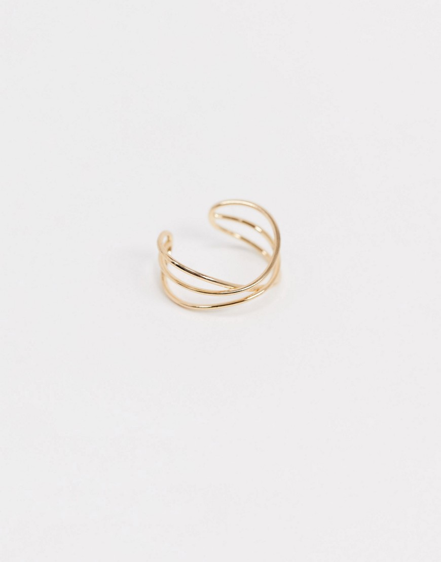 ASOS DESIGN ear cuff in wire wrap in gold tone
