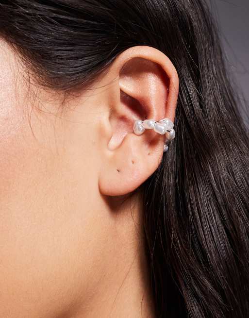 ASOS DESIGN – Ear-Cuff mit kleinem Kunstperlen-Design