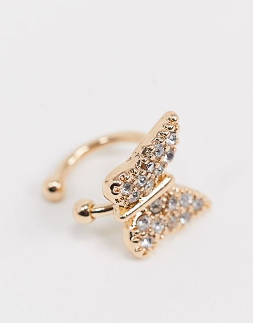 ASOS DESIGN golden wing ear cuff in gold tone