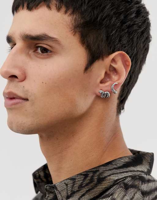 ASOS Full Ear Cuff With Spikes in Metallic for Men