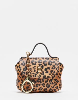 Leopard Zip Pouch Bag Charm