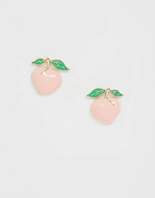 ASOS DESIGN earrings in peach design | ASOS
