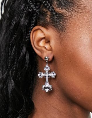 ASOS DESIGN earrings with cross design
