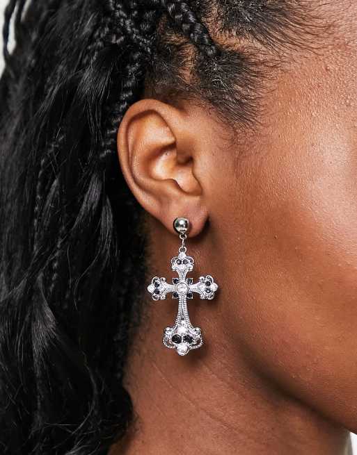 Asos cross store earrings