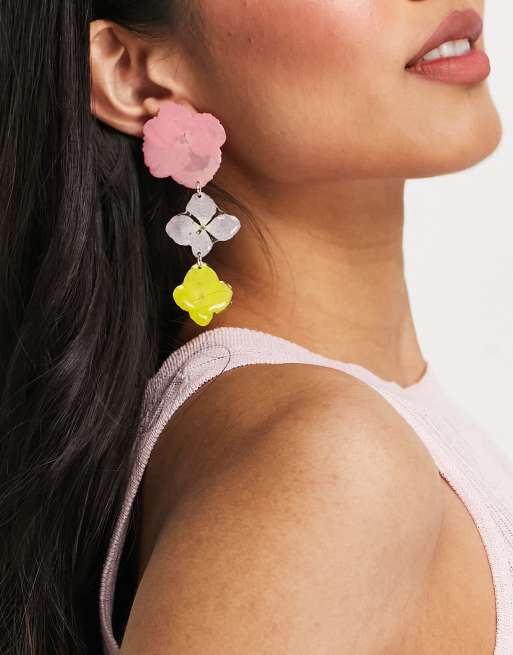 Pink hot sale earrings asos