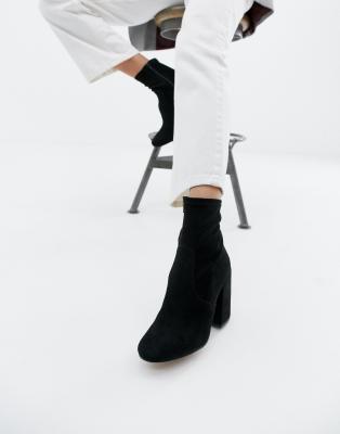 black sock boots round toe