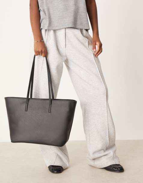 ASOS DESIGN – Easy – Czarna torba typu tote z cienkimi paskami - view 1