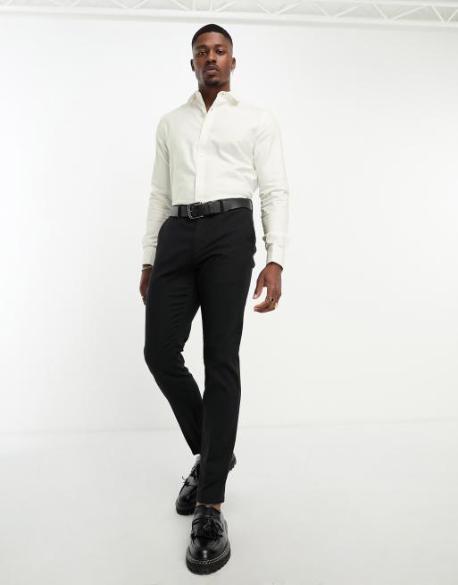 ASOS DESIGN - Easy Iron - Camicia slim fit in twill con colletto alla francese e polsini doppi , 4 di 4