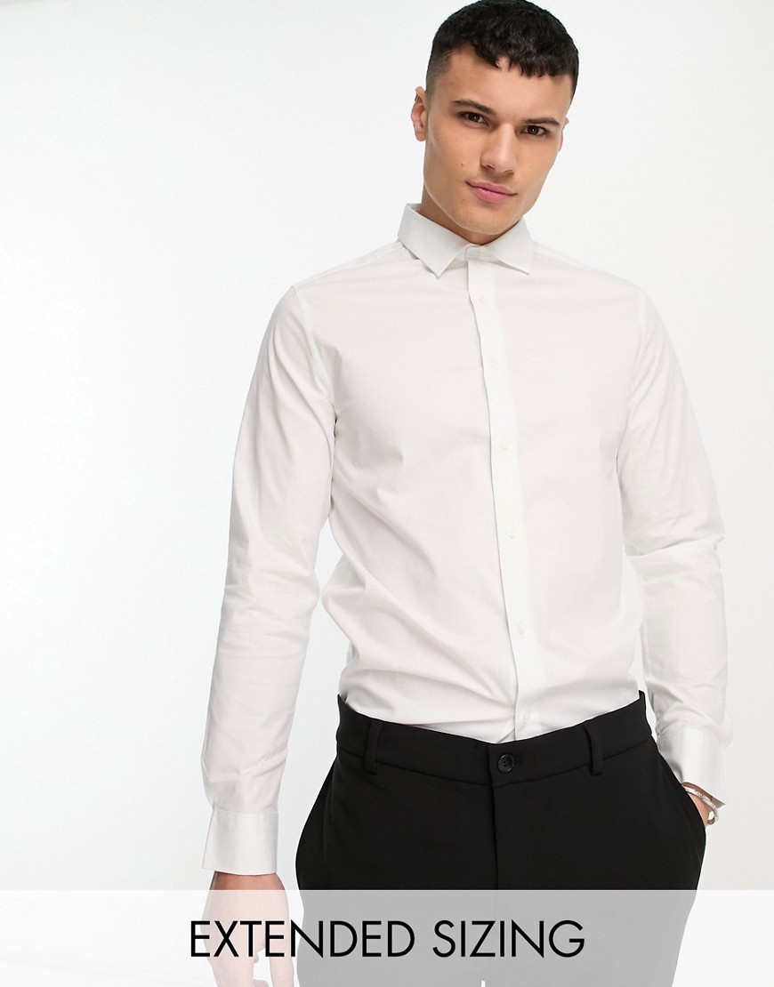 ASOS DESIGN easy iron regular fit poplin shirt in white