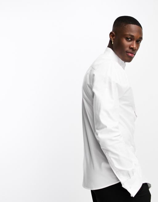 ASOS DESIGN easy iron regular formal dress shirt in textured oxford fabric ASOS