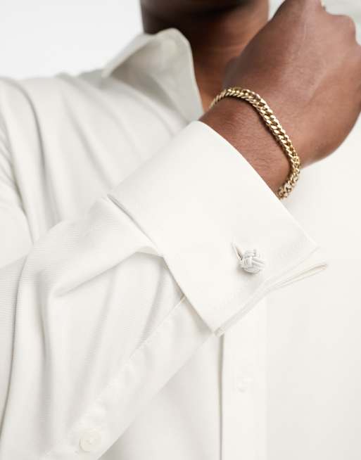 ASOS DESIGN easy iron slim fit twill shirt with cutaway collar and double cuff , 2 of 4