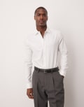 [ASOS DESIGN] ASOS DESIGN easy iron slim shirt with cutaway collar in white M Long WHITE