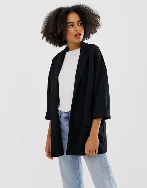 ASOS DESIGN easy relaxed blazer in textured jersey