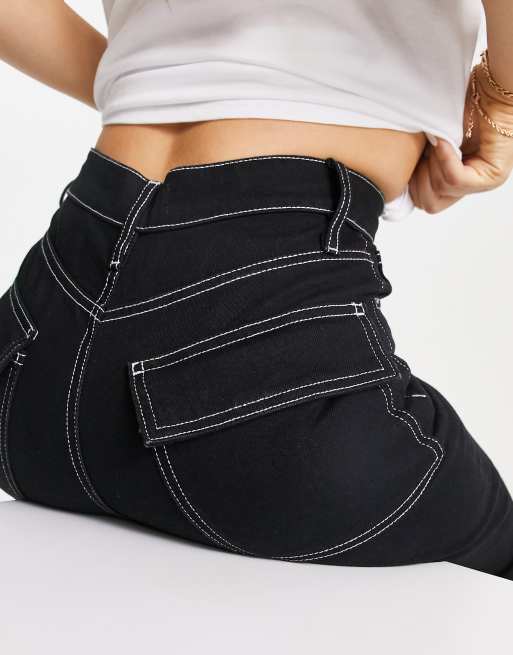 Jeans neri cuciture bianche sale