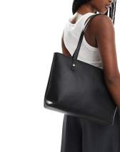 ASOS DESIGN tote bag with removeable laptop compartment in black