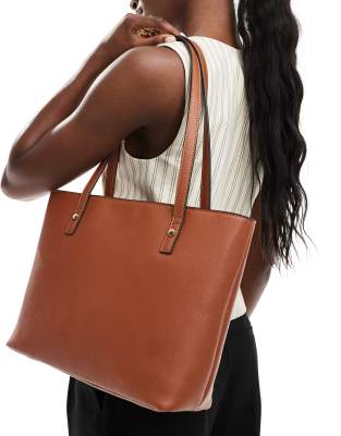 Asos Design Easy Tote Bag In Tan-brown